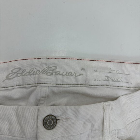 Eddie Bauer Curvy Trouser Women's size 12P White Denim Jeans - Picture 3 of 6